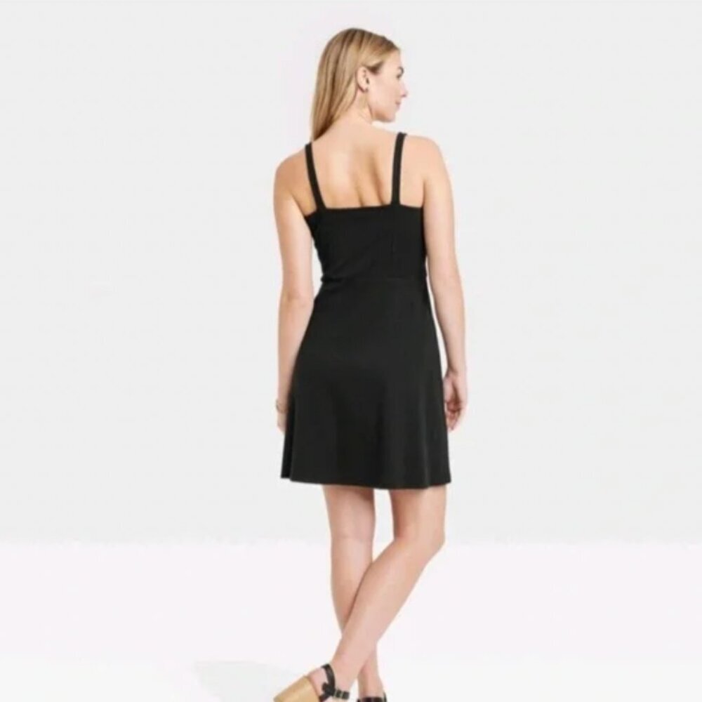Universal Thread Black Ribbed Mini Dress - Picture 2 of 8